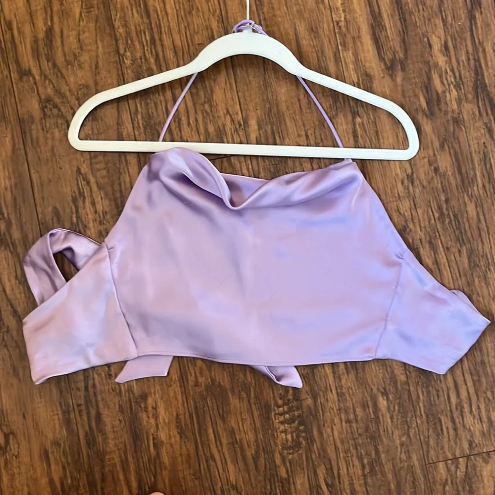LIKE NEW Zara Satin Lavender Top Size XS - Picture 5 of 5
